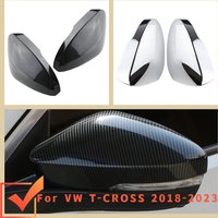 Rear View Mirror Cover Sticker for VW T-cross Tcross 2018-2023 Rearview Side Mirror Trim Carbon Fiber Decoration Car Accessories