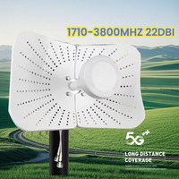 4G 5G 1700-4200Mhz high Gain Long range 2x22dBI MIMO parabolic dish hyperbolic antenna for router communication