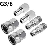 Pressure Washer Adapter Set 3/8 male and female Quick Connect Fittings Quick Plug Male Nipple Stainless Steel 5000 PSI