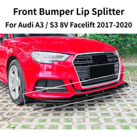 Front Bumper Lip Splitter For Audi A3 S3 8V Facelift 2017-2020 Sline Exterior Spoiler Modification Replacement Accessories