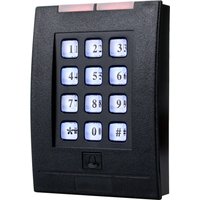 13.56MHz NFC Access Control Keypad with Doorbell, Proximity IC Wiegand RFID Card Reader, Black ABS, Anti-Metal, RS485/RS232/TTL