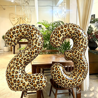 40 Inch Leopard Number Foil Balloon 0-9 Helium Balloon Birthday Wedding Party Backdrop Decor Photo Props