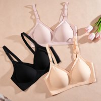 1PC Women S-3XL V Neck Summer Bras Solid Color Soft Comfortable Spring Bralette Multiple Ways to Wear Removable Chest Pad Bras