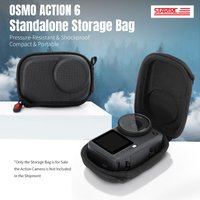 STARTRC Mini Storage Bag For DJI Osmo Action 6 Carrying Case Waterproof PU w/ Carabiner Lanyard Protective Bag Camera Accessory