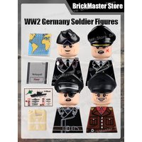WW2 Military War Soldier Figure Officer Building Blocks Army Infantry Printed Navy Warrior Helmet Poster Captain Bricks Toy Gift
