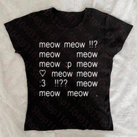 Camiseta de manga corta Vintage Grunge con estampado gráfico de letras Top corto ajustado estilo Y2k ropa de calletops Halter