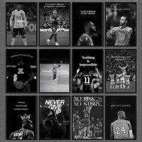 Athlete Inspirational Quotation Poster Home Gym Football Basketball Prints Wall Stickers Paintings for Home Living Room Decor
