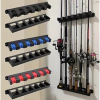 Easy To Install Black ABS Fishing Rod Bracket - Wall Mounted, High-density Foam Grip Receiver for Sports Equipment Storage