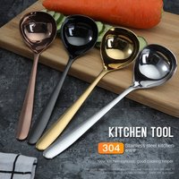 1pc 304 Stainless Steel Soup Spoon, Thickened Multifunctional Deep Bottom Spoon for Sauce Porridge,Creative Big Head Round Spoon