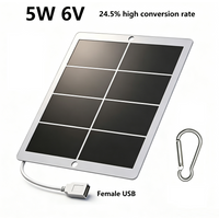 5W Sunpower Portable Solar Panel 6V Solar Plate WithUSB Safe Stabilize Charger For Power Bank Phone Outdoor Camping Home RV Gift