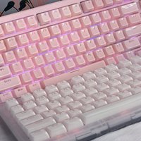 Jelly Round Translucent Key Caps OEM Profile for Cherry MX Mechanical Keyboard Ice Crystal Backlit Keycaps with ISO Spacebar