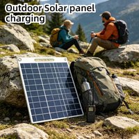 Waterproof Portable Solar Panel Charger Dual USB 5V Fast Charging Outdoor Solar Power Bank for Camping Hiking Emergency Use