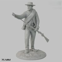 75MM Resin Unpainted Model Kit, Military Theme, Confederate Soldier Unassembled and Unpainted GK, 1778R