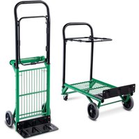 Zusammenklappbarer Wagen, bis 90 kg | Höhenverstellbar | Stahlrahmen, Stapelwagen mit Ladefläche