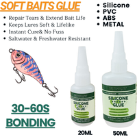 Fishing Soft Lure Silicone Glue Fast Bond Silicone PVC Soft Bait Metal Lead Strong Adhesive Waterproof Low Whitening Repair Glue