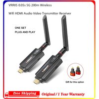VRRIIS 0.05s 5G 200m Wireless Wifi HDMI Audio Video Transmitter Receiver Extender TV Stick Camera Laptop