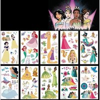10Pcs/set New Disney Rapunzel Temporary Tattoo Stickers Cute Princess Ariel Fake Tattoo For Birthday Party Gift