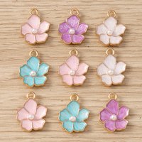 10pcs 13x16mm Cute Enamel Flower Charms Pendants for Jewelry Making Necklaces Earrings Bracelets Accessories DIY Craft Supplies