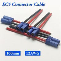 EC5 Connector Plug Cable Pigtail 12AWG Silicone Wire 100mm Male Female Connector Cable for RC Battery