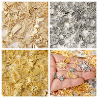 Mix Charm Metal Gold/Silver Color Animal Sun Angel Leaf DIY Pendant Charms For Jewelry Making Bulk Vintage Materials Accessories
