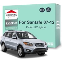 12Pcs Cars Accessories For Hyundai Santa Fe Santafe MK2 2 II CM 2007 2008 2009 2010 2011 2012 Canbus LED Interior Light Bulb Kit