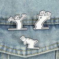 Animated Short Films Enamel Pins Figure Make Faces Brooches Lapel Badges Funny Simple Clothes Jewelry Gift for Friends