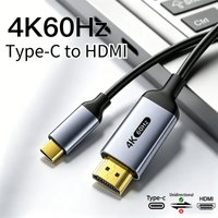 4K Type-C To HDMI Cable 4K@60Hz 2K@120Hz Type C HDMI Cables HDMI-Compatible Converter Adapter For Thunderbolt 3/4 Laptop TV