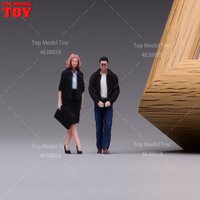 1/64 Scale Handsome Guy Career Woman Pilot 3D Print Male Female Scene Props Figures Model For Cars Vehicles Toys Decoration