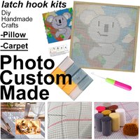 Picture Custom DIY Latch Hook Kits Patterns Pillow Tapestry Rug Pillow for Adults Embroidery Cross Stitch making Grid Crochet