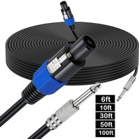 Speaker Cable Speakon Male Connector To 1/4" Male TS Speaker Plug Cable Speak-on Jack To 1/4 TS Plug 0.5m 1.8M 3m 10M 15M 20M