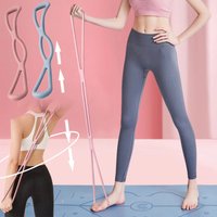 Widerstandsbänder Yoga 8-Wort-Spannungsgerät Rückentraining Seil Offener Hals Stretchgürtel Silikon Fitnessgeräte Armübung