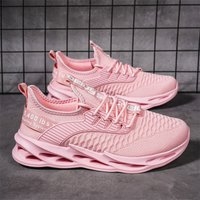 Hot Sale Summer Pink Casual Sneakers Women Men Blade Shoes Big Size 46 Light Breathable Running Shoes Men Mesh Sports Sneakers