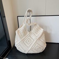 Casual Knitted Hollow out Large Capacity Single Shoulder Bag for Women Business Commuting Style Polyester Underarm Bag