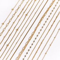 18K Gold Color PVD Plated Stainless Steel Cuba Cross O Ripple Twisted Chain Necklace Adjustable Chain DIY Necklace Wholesale