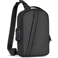Men Anti Theft Sling Bag Waterproof Crossbody Chest Bag with Combination Lock Multi Pocket Travel Shoulder Backpack for Daily Co