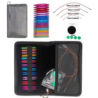 A Set of 37 Pieces of Knitting Tools Mini Short 5.5cm Removable Interchangeable Head Circular Needle Set 12 Pairs 3.0-8.0mm