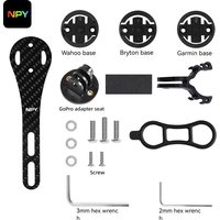 AliExpress NONE NPY Carbon Fiber Bike Computer Holder130mm 143mm 165mm Bicycle Speedometer Holder Road Mountain Bike Stopwatch Holder for Garmin