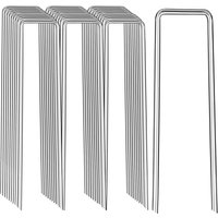 50-100pcs 10-15CMLandscape Staples Galvanized Garden Staples U Landscape Stake,Heavy Duty Ground Stakes for Outdoor Decoration,W