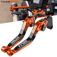 For 640LC4 640 lc4 2003 2004 2005 2006 CNC Motorcycle Extendable Adjustable Clutch Brake Levers Handlebar Grips Handle hand bar