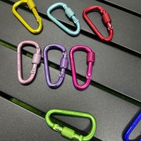 5pcs Aluminum Alloy Carabiner Safety Buckle Keychain With Lock Climbing D-shape Carabiner Camping Hiking Hook Multi Colors