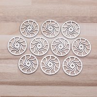 IFOCUS 10pcs/Lot Zinc Alloy Steampunk Gear Charms For DIY Jewelry Making 25x25mm/0.98x0.98inch