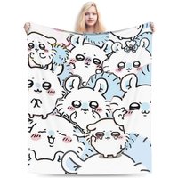 Chiikawas Momonga Blanket Flannel Textile Decor Multi-function Super Soft Throw Blankets for Bedding Bedroom Bedding Throws