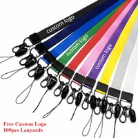 100pcs Customized Polyester Lanyards Full Color Logo Printing Hanging Neck Keychain Rope Phone Key Straps 20mm Width