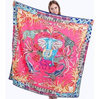 POBING Twill Silk Square Scarf Animals Print Women Scarves&Wrap Giraffe Neckerchief Spanish Foulards cachecol Large Bandana