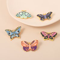 Cartoon Insect Metal Enamel Pins Fun Sun Moon Stars Butterflies Moth Animal Brooches Lapel Badge Jewelry Gifs for Cat Lovers