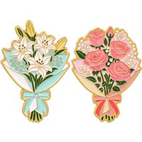 Beauty Pink Rose Enamel Pin Flower Lapel Bag Pins Cartoon Carnation Badges on Backpack Brooch for Clothes Jewelry Gifts Friends