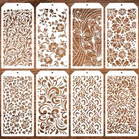 8Pcs/Set 24cm Flowers Floral DIY Layering Stencils Painting Scrapbook Coloring Embossing Album Decorative Template