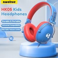 Awatrue Kinderkopfhörer 74/85dB Sichere Lautstärkebegrenzung Stereo Kabelgebundene On-Ear-Kopfhörer 3,5mm Klinke für Tablet iPad Kindle YOTO Player