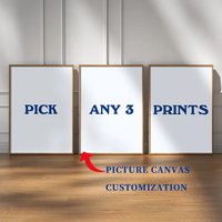 3pcs Personalized Custom Canvas Prints Photo Custom Poster for Family Life Pets anime Birthday Weddings Scenery Home Decor Gift