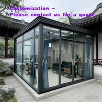 custom.Modern Design Outdoor Standing Aluminum Glass Sunroom with Roof Waterproof Energy Saving Residential Use